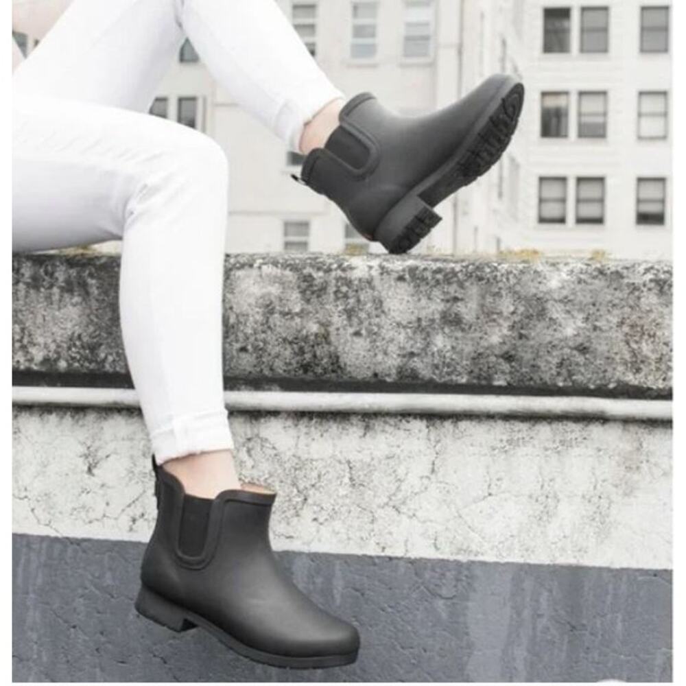 Chooka Chelsea Black Delridge Rain Boot faux fur lined (7)